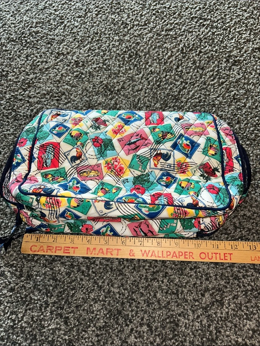 Vera Bradley Quilted Cosmetic Case in Colorful Stamp Print